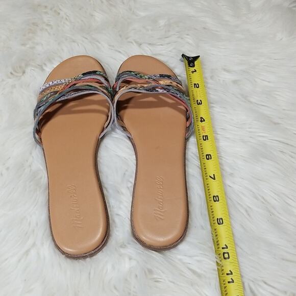 Madewell Tracie Crisscross Snakeskin Print Leather Slide Sandals - Picture 4 of 7